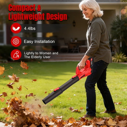 Cordless Leaf Blower with 2X 4500mAh Batteries And Charger, 120Mins Lasting 170MPH Cordless Blower, Powerful Electric Leaf Blowers for Lawn Care, Patio, Yard, Leaves, Grass And Snow