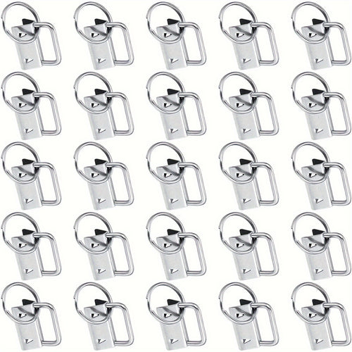 60pcs Key Fob Hardware Set with Key Rings - Stainless Steel Wristlet Clasps for Keychain, Key Lanyard Making