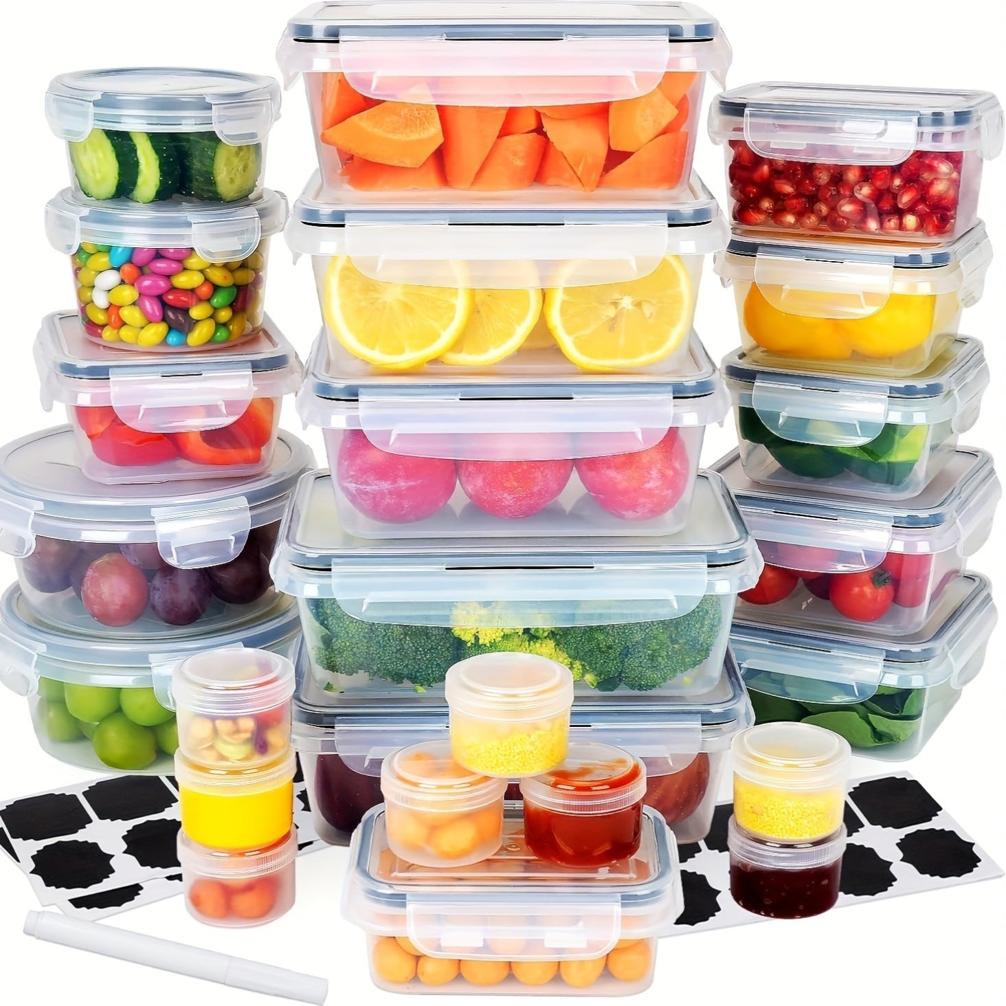 14-Piece Plastic Food Storage Container Set - Leak-Resistant – additional product view 12