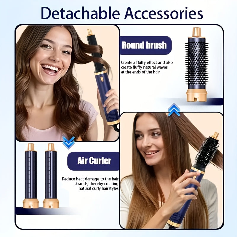 5-in-1 Ionic Hair Dryer Kit, 110000 RPM High-Speed, 1000W, with Diffuser, Automatic Curling Wand, Straightening, And Styling, Hair Dryer for Bathroom, Valentine's Day Gift