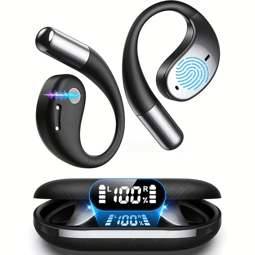 Ai Translation Headset, Bone Conducting Wireless Bluetooth 6.0 Headphones, Real-time Translation In 144 Languages, 6 Mics Intelligent Noise Cancellation, ChatGpt Support, Real-time Translation Of Meeting Notes, Touch Control, Deep Bass