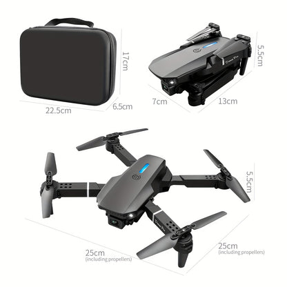 E88 PRO MAX Drone With Dual Camera, Equipped With Obstacle Avoidance Function And Brushless Motor, Optical Hovering, LED Lights, Foldable Quadcopter Drone, Visual Remote Control With Display Screen/Remote Control Without Screen, Beginner Friendly