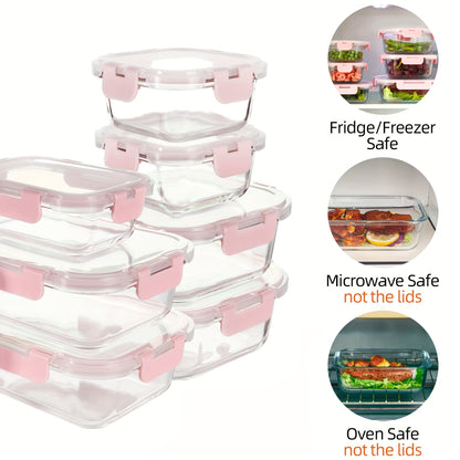 12pcs UMIZILI Airtight Glass Food Storage Containers with Snap Lids - Dishwasher Safe, Microwave Ready, Perfect for Meal Prep and Organizing, Rectangular Shape, Airtight Storage | Sleek Storage Containers | Microwave Ready Containers, Glass Food Storage