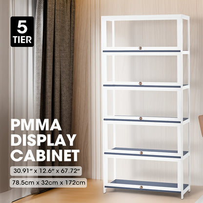 5-Tier Display Cabinet Storage Stand Rack White/ Natural/ Grey/ Black