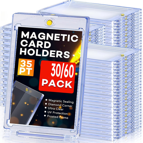 35 Point Magnetic Trading Sports Card Holders One-Touch Hard Case Pack Of 30