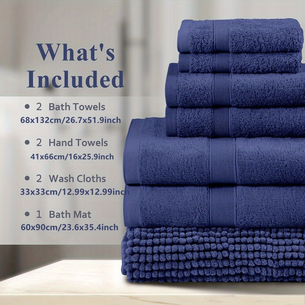 7-Piece Machine Washable Cotton Bath Towel Set product detail 4