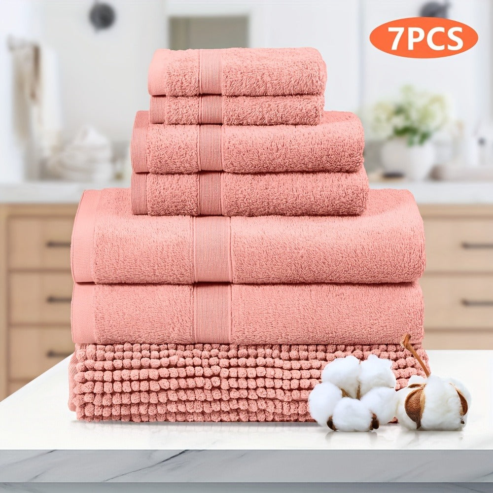 7-Piece Machine Washable Cotton Bath Towel Set product detail 16