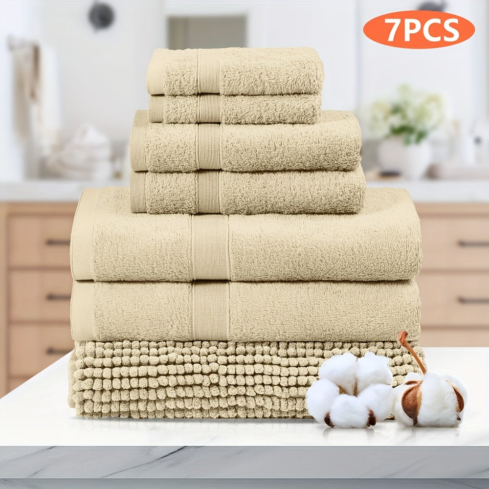 7-Piece Machine Washable Cotton Bath Towel Set - 550GSM for Bathroom – additional product view 27