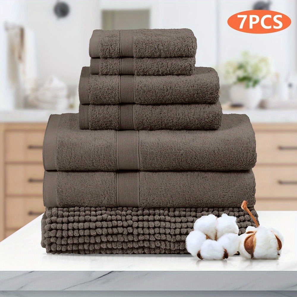 7-Piece Machine Washable Cotton Bath Towel Set product detail 3
