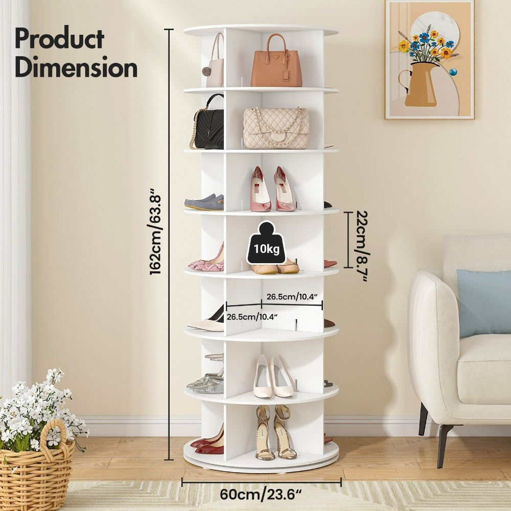7-Tier Rotating Shoe Rack – Space-Saving Entryway Storage – design and construction details