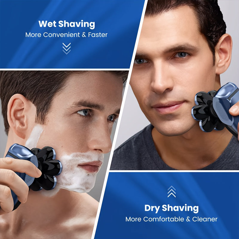 SEJOY 5 In 1 Electric Razor For Bald Men, Detachable Head Shavers, Wet Dry LED Display Rechargeable 7D Rotary Shaver Grooming Kit With Type C Charge, Valentine'S Day Father'S Day Gift