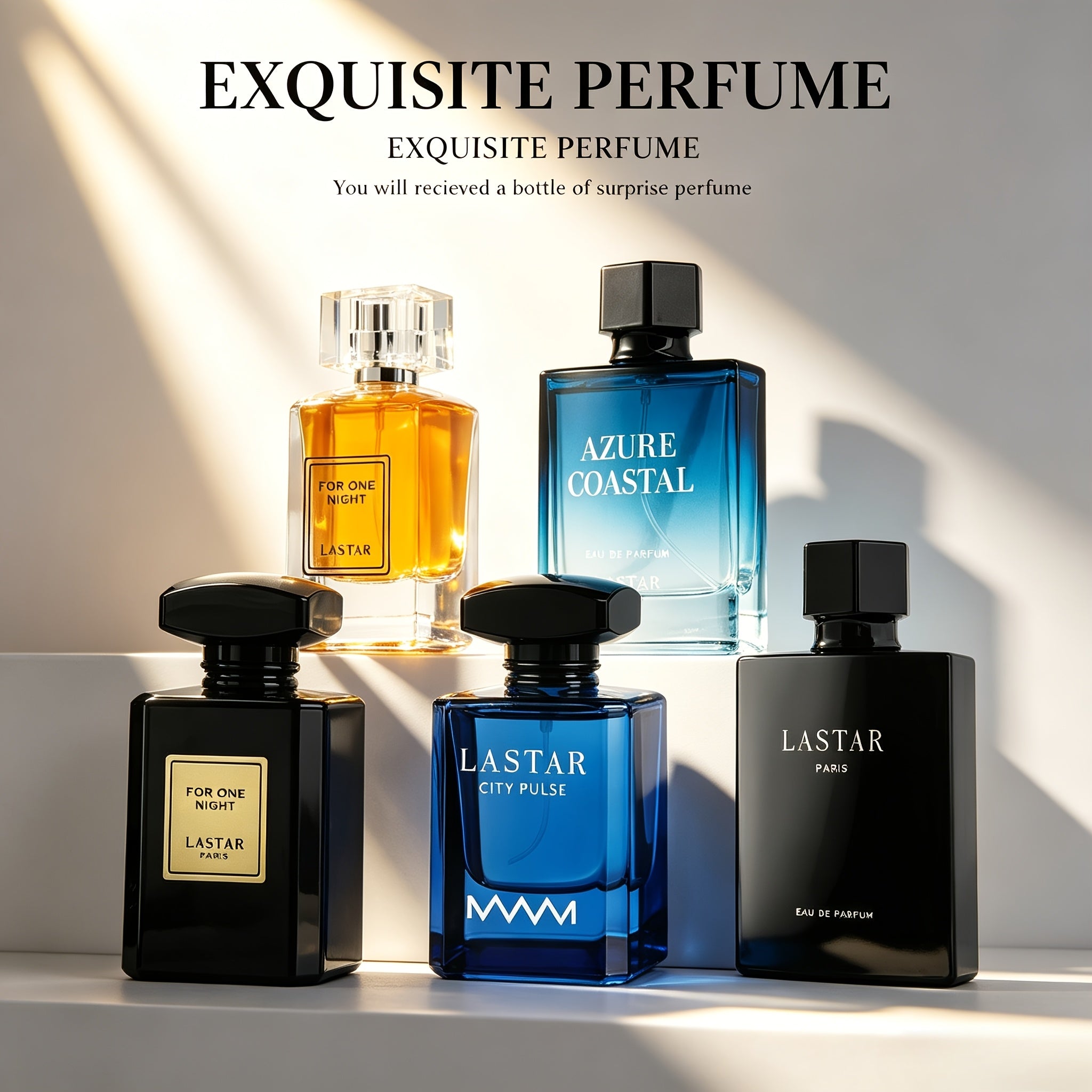 LASTAR Random Men's Perfume-One Random Perfume, Summer Perfume, Musk/sandalwood/patchouli Wood Fragrances. Unique Experience, Unboxing Surprise. Each Perfume Is at Least 50ml. Long-lasting Spray. Premium Perfume, Recommended as a Holiday Gift