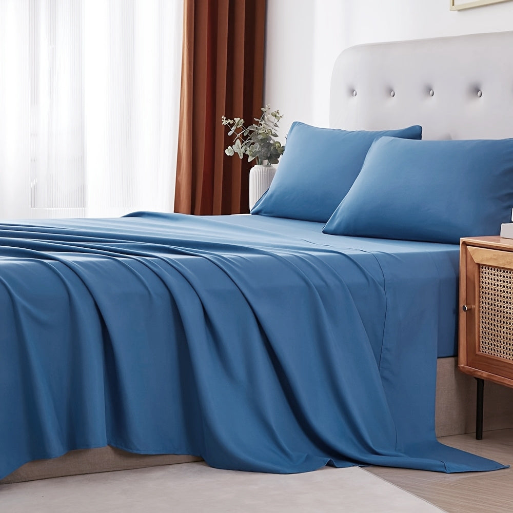 Ultra Soft Bed Sheets Set, Breathable for Spring & Summer, Deep Pocket 18-24in, Shrink-Resistant Cooling Bedding for Hot Sleepers, Queen/King/Double/Single/King Single Sizes, Ideal Gift for Halloween, Christmas, New Year & Holiday Season