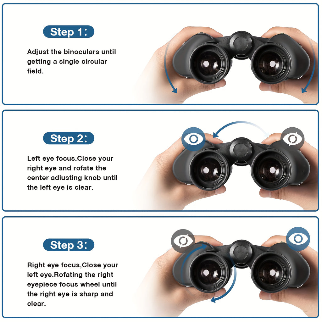 Adult Binoculars With Smartphone Adapter - Binoculars For Bird Watching, Hunting, Hiking, Concerts, Great Gifts For Men & Fathers