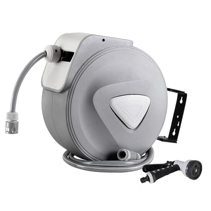 Water Hose Reel 20M Retractable Auto Rewind Spray Gun Garden