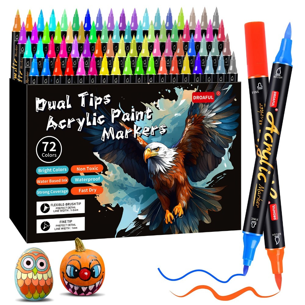 72 Color Dual Tip Art Marker Set for Home Studio Projects – main product view