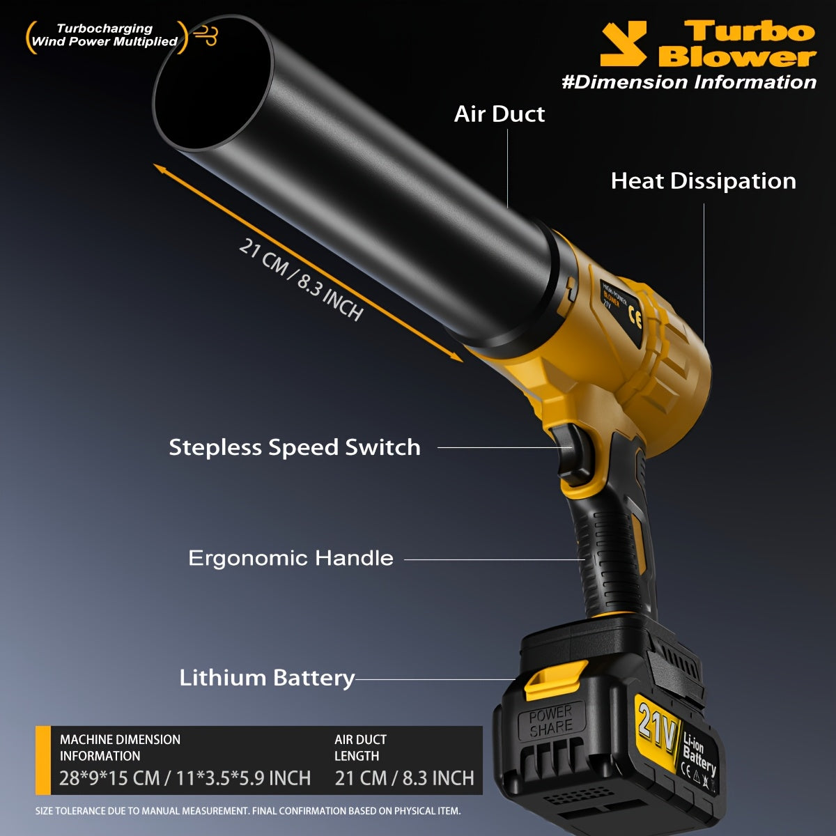 21V High-Power Leaf Blower Cordless, Air Blower, Leaf Blowers, Car Dryer, Jet Blowe, Mini Blowers for Lawn Care, Snow Blower, Dust Blower, with 2 Or 1 Battery, for Patio Cleaning, Blowing Leaves And Dust, Drying, Camping, Birthday Or Holiday Gifts