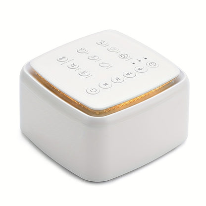 White Noise Sound Machine Featuring 30 Calming Sounds And Night Lights, Equipped with a Memory Function, 15 Volume Levels, And 3 Sleep Timer Options, Powered by AC Or USB for Relaxation And Sleep (Color: White)