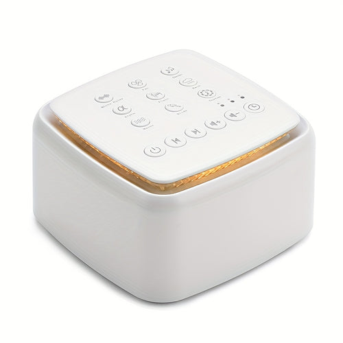 White Noise Sound Machine Featuring 30 Calming Sounds And Night Lights, Equipped with a Memory Function, 15 Volume Levels, And 3 Sleep Timer Options, Powered by AC Or USB for Relaxation And Sleep (Color: White)