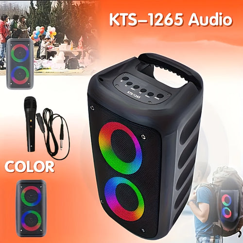 Wireless LED Light Speaker With Subwoofer, Large Boombox Speaker, Stereo Speaker, Subwoofer, Outdoor Wireless Speaker, Party Disco Light, 5.3, TWS, TF