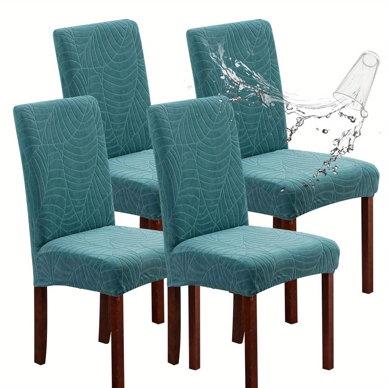 4/6pcs High Quality Chair Covers for Dining Room, Stretch Jacquard Dining Chair Slipcovers Removable Washable Chair Protector for Kitchen, Hotel, Restaurant