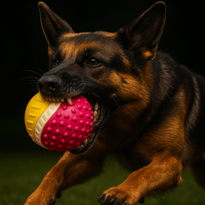OPT AUS Premium TPR Power Ball – Indestructible Squeaky Dog Toy Ball with Bell Sound, 3.25" / 8.3cm Durable Bouncy Chew Ball for Small & Medium Dogs, Teeth Cleaning & Interactive Play