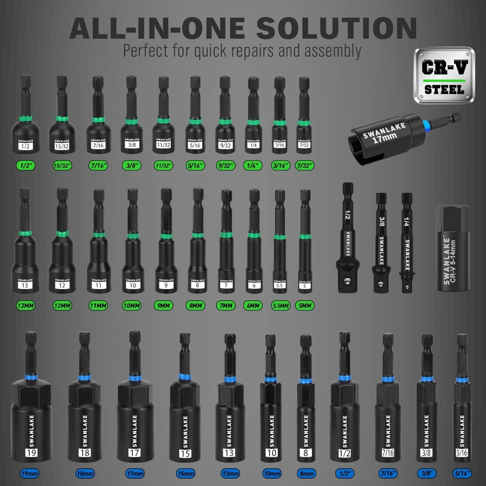 74-Piece Magnetic Nut Driver Set - Metric and SAE Bits – alternate product view