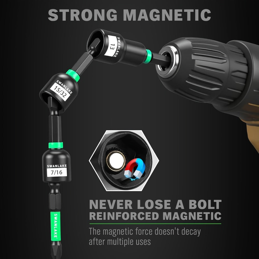 74-Piece Magnetic Nut Driver Set - Metric and SAE Bits – product detail angle