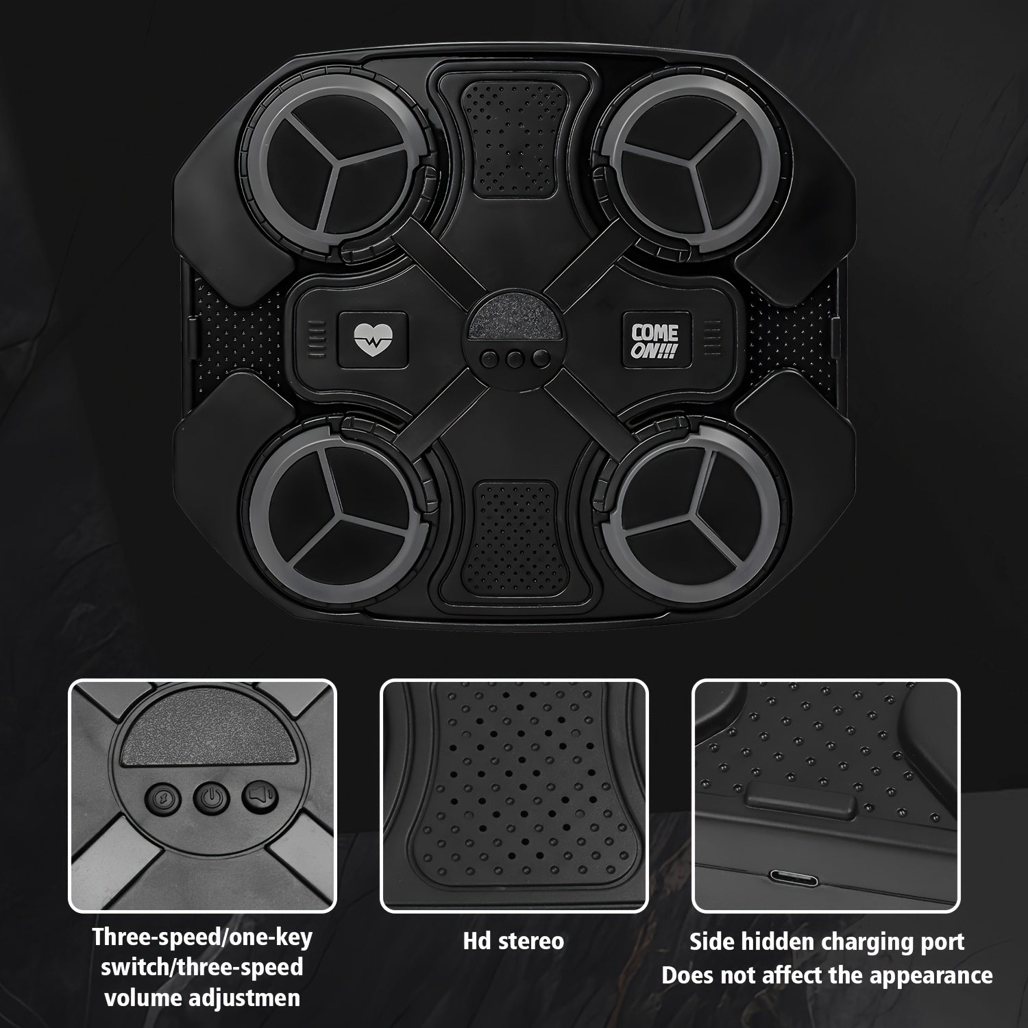 Smart Music Boxing Trainer USB Charging ABS Material, Suitable for Agility And Fitness Training, Adjustable Resistance And Multi Directional Perforation Tracking, Equipped with Light Training Mat, Suitable for Home Gym Exercise, Christmas Gift