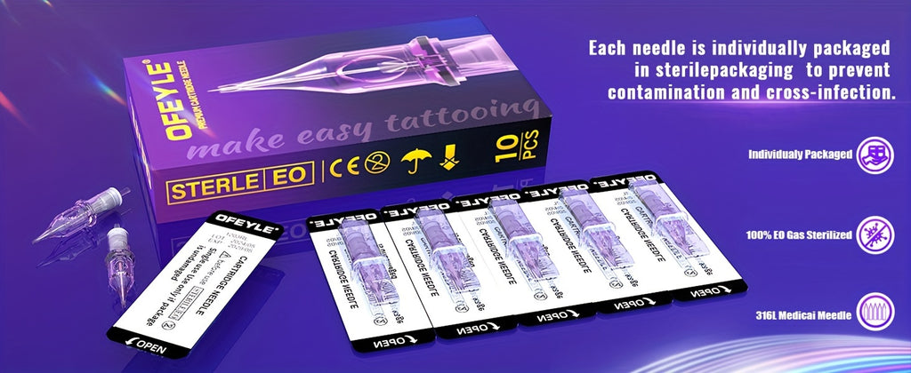20pcs/50pcs Mix Disposable Purple Tattoo Cartridges Needle Rm/ Rl/ M1/ Rs Needle Diameter 0.35Mm Tattoo Needle For Tattoo Machine