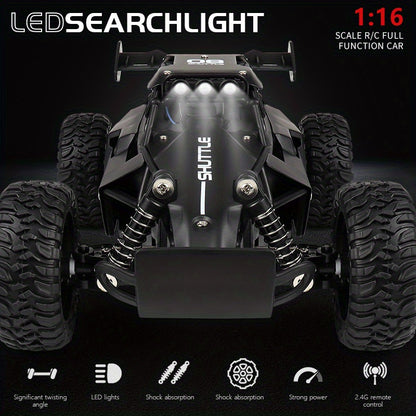 All-terrain Electric Toy Car, 1:16 Scale, 2.4GHz Remote Control High-speed Off-road Vehicle, Top Speed 20 Km/h, Equipped With Headlights And Shock Absorbers.