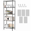 5 Tier Storage Garage Shelving Heavy Duty Rack Wire Shelving Units And Storage Pantry Shelves Metal for Pantry Closet Kitchen Laundry Bathroom Organizers Shelve 35.56cm Dx 60.96cm W X 151.13cm H Classic Silve/Black, Standing Shelf