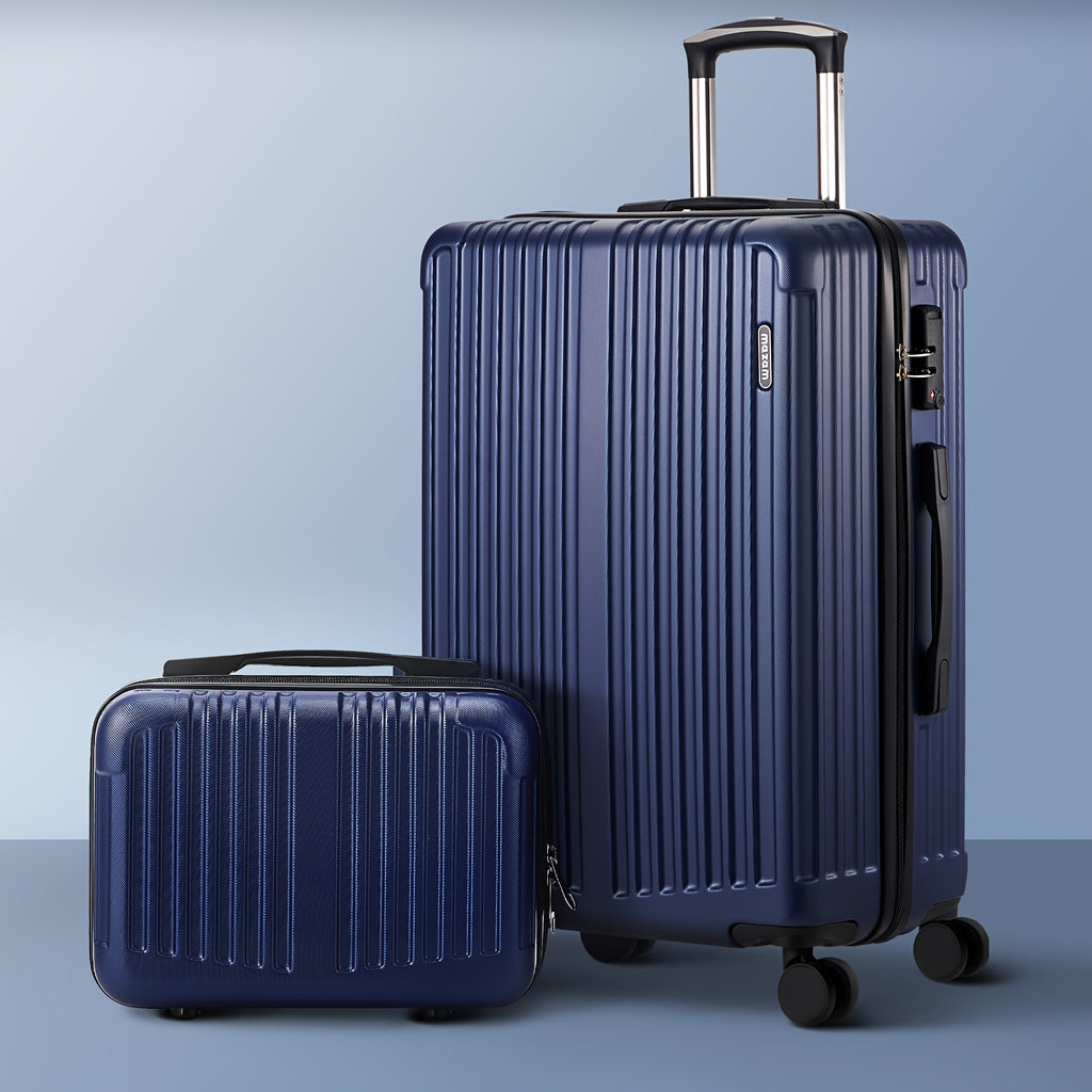 2pcs Mazam Luggage Suitcase Trolley Set | Travel Carry On TSA Lock Hard Case with Spinner Wheels, Aluminum Alloy Pull Handle, ABS Shell, Combination Lock, Zipper Closure, Mixed Color