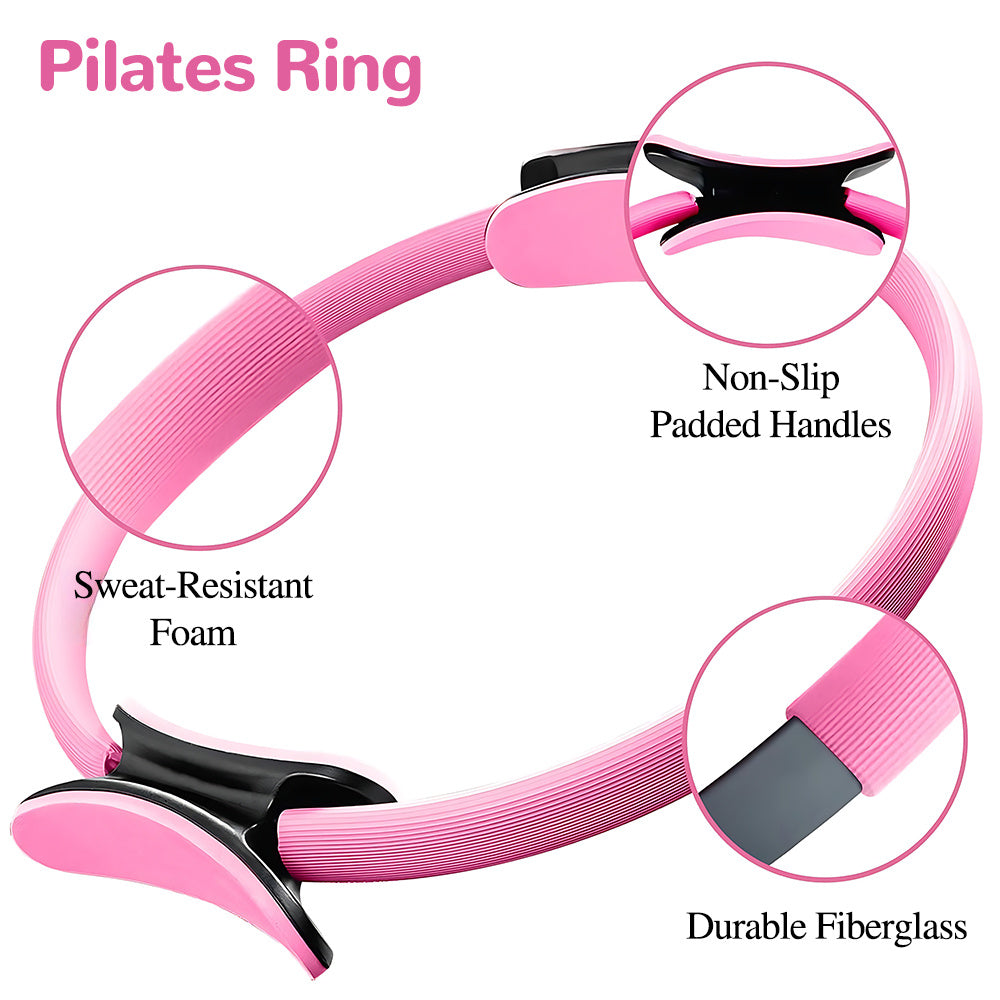 13PCS Pilates & Yoga Equipment Set Purple/Pink Professional Training Combo Core Strengthening Flexibility Enhancing | Home Workouts, Yoga Sets For Pilates at Home Equipment Pilates with Yoga Ball, Resistance Bands, Anti-Slip Pilates Socks, and Accessory B
