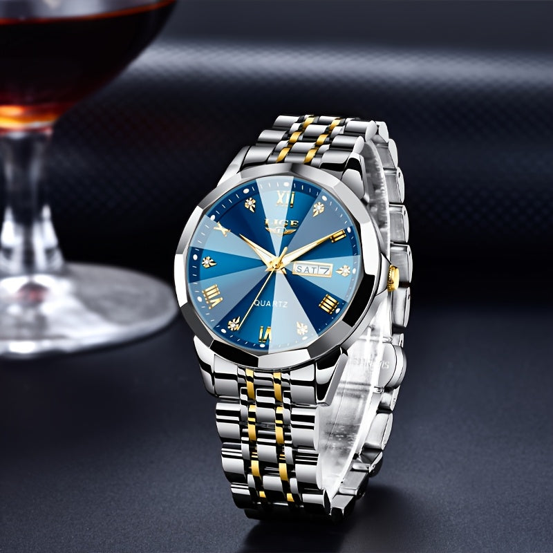 LIGE Quartz Watch/ Fashionable Appearance Steel Band/ Luminous Dial/ Time Reminder/ Multiple Colors/ Suitable for Teenagers Fashion and Versatile