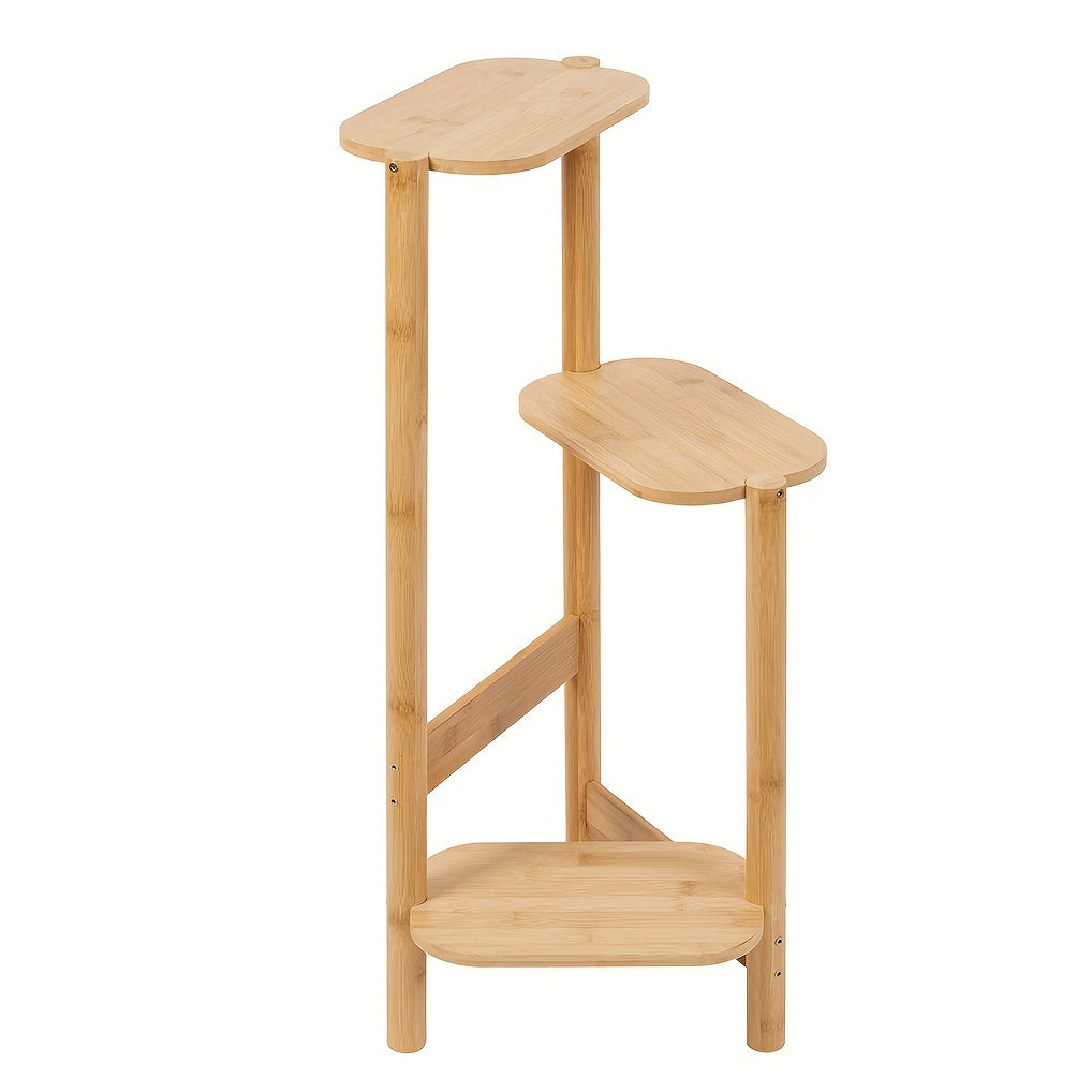 3 Tier Bamboo Tall Corner Plant Rack Planter Stand Flower Pot Holder Storage Rack for Balcony Garden Patio