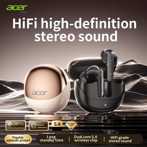 [Acer Official Authentic] In-Ear Design | TWS Wireless Headset | Stereo | Heavy Bass | Low Latency | Comfortable Wearing (Study/Business/Sports/Running/Fitness) | Portable Design | Multi-Device Compatible (Mobile Phone/Tablet/Laptop) | Recommended f