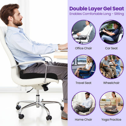 Extra-Large Thick Gel Seat Cushion, 3D Honeycomb Ergonomic Design, Pressure Relief, Breathable with Moderate Elasticity. Perfect for Office, Car, Home, Outdoor Camping And Wheelchairs