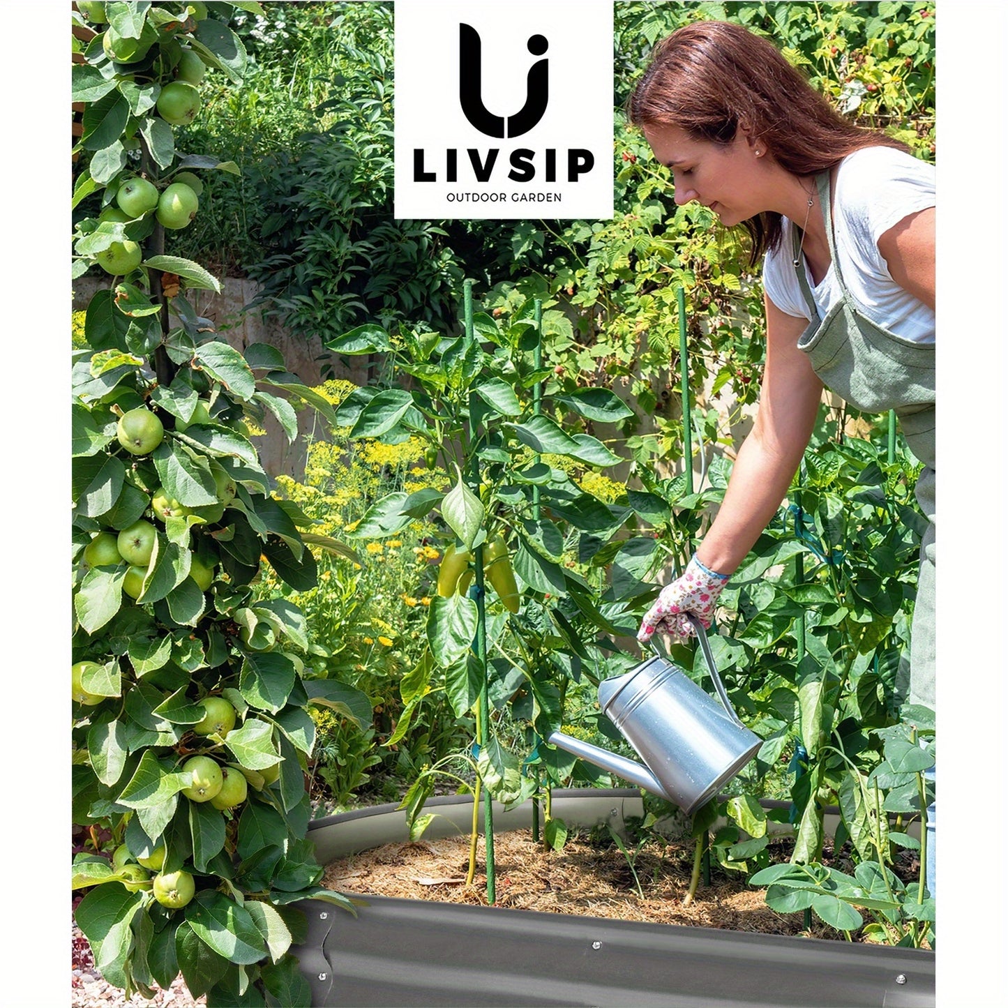 Livsip Garden Bed 160x80x42cm Oval Galvanised Raised Steel Vegetable Planter
