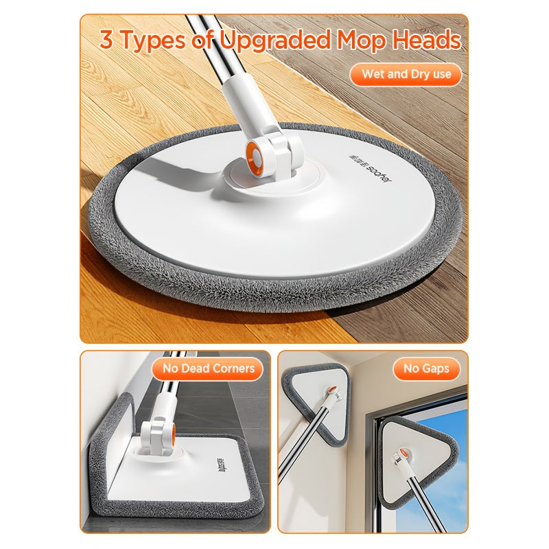 JOYBOS 360 Flat Mop with Bucket, Featuring a Dirty And Clean Separation System, Is a Self-Cleaning Spin Mop Designed for Effortless Wet And Dry Floor Cleaning. It Includes a Microfiber Dust Mop Suitable for Various Areas in Your for home Such As The