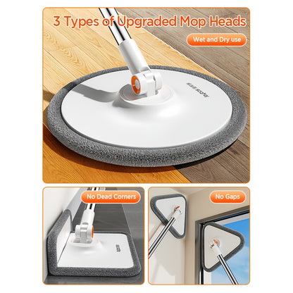 JOYBOS 360 Flat Mop with Bucket, Featuring a Dirty And Clean Separation System, Is a Self-Cleaning Spin Mop Designed for Effortless Wet And Dry Floor Cleaning. It Includes a Microfiber Dust Mop Suitable for Various Areas in Your for home Such As The