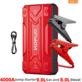 KONPCOIU 4000/5000A Peak Jump Starter For Car Battery -Professional Auto Mechanic Tool (up To 9.0L Gas/8.0L Diesel) 12V Car Battery Booster Jump Starter With Smart Safety Clamps, LCD Display, LED Light Design For Trucks, SUVs, Booster Pack