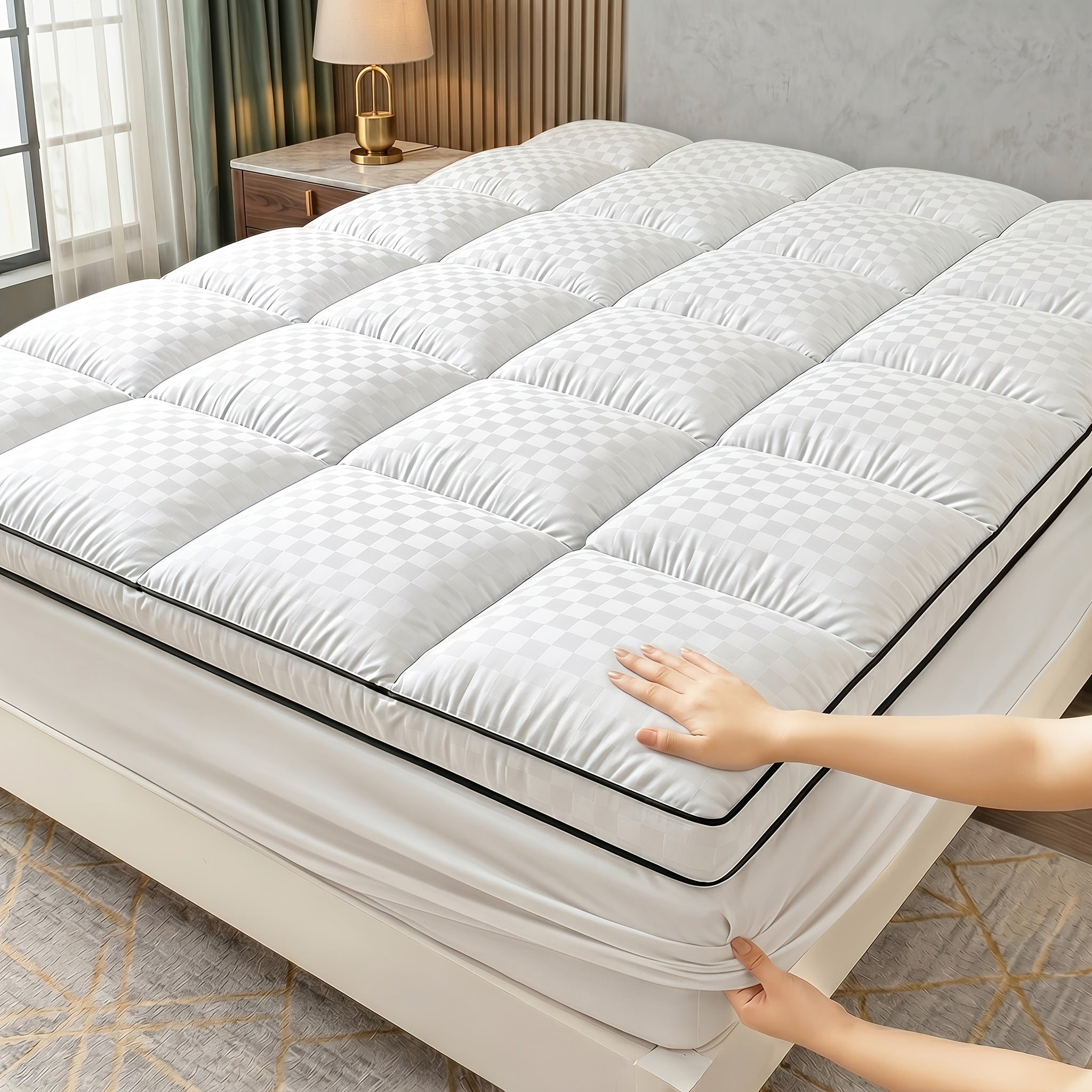 Cloud-Like Skin-Friendly Mattress Protector, Deep Pocket No-Slip, Breathable & Sweat-Free, for all-Season Use, Dust &, Multiple Sizes Available For All Mattresses