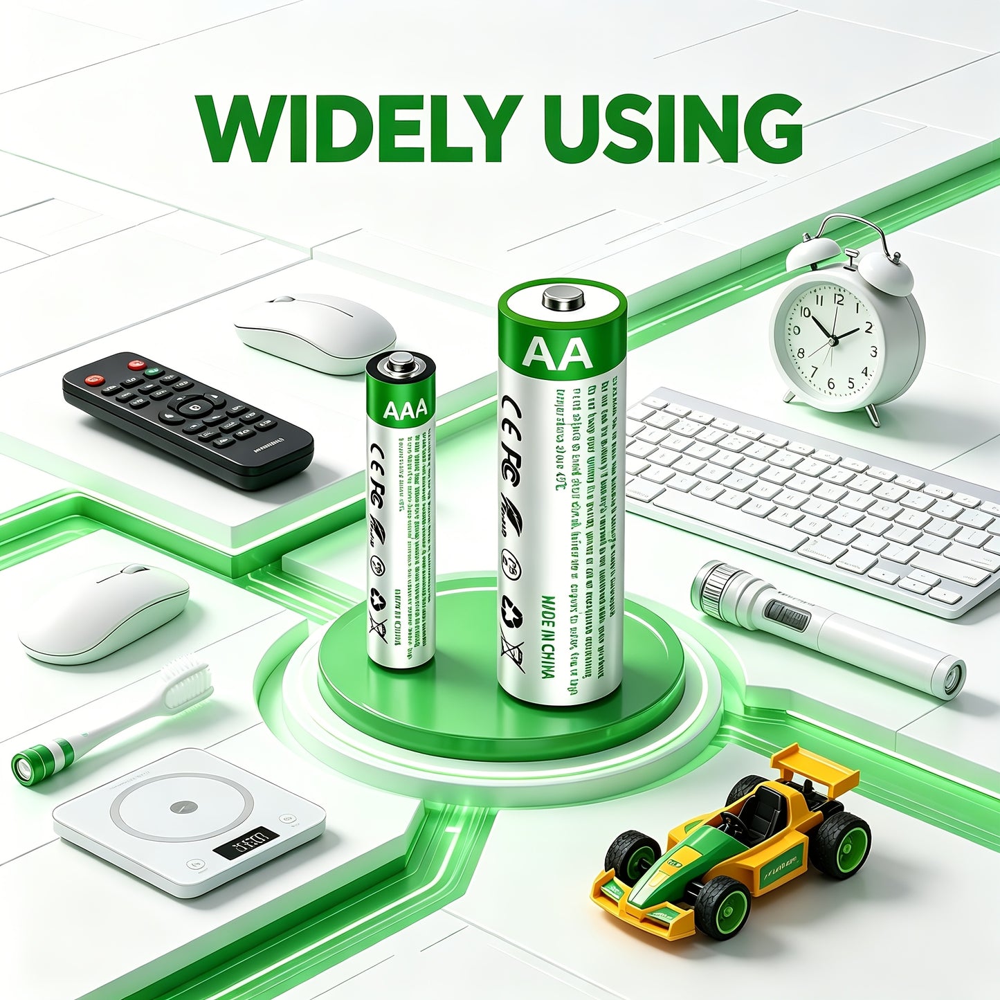 Set of 8 AA And 8 AAA Batteries, Featuring Usb/Type-C Rechargeable Lithium-Ion Batteries with High Capacity of 1.5V 1867Mah 2800Mwh And 500Mah 750Mwh. They Offer Fast Charging in 1.5 Hours, Consistent Output, And Can Last Up to 1200 Cycles