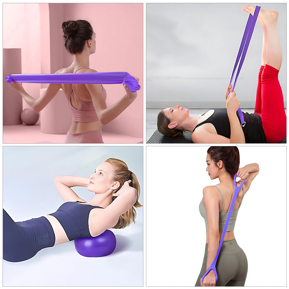 13PCS Pilates & Yoga Equipment Set Purple/Pink Professional Training Combo Core Strengthening Flexibility Enhancing | Home Workouts, Yoga Sets For Pilates at Home Equipment Pilates with Yoga Ball, Resistance Bands, Anti-Slip Pilates Socks, and Accessory B