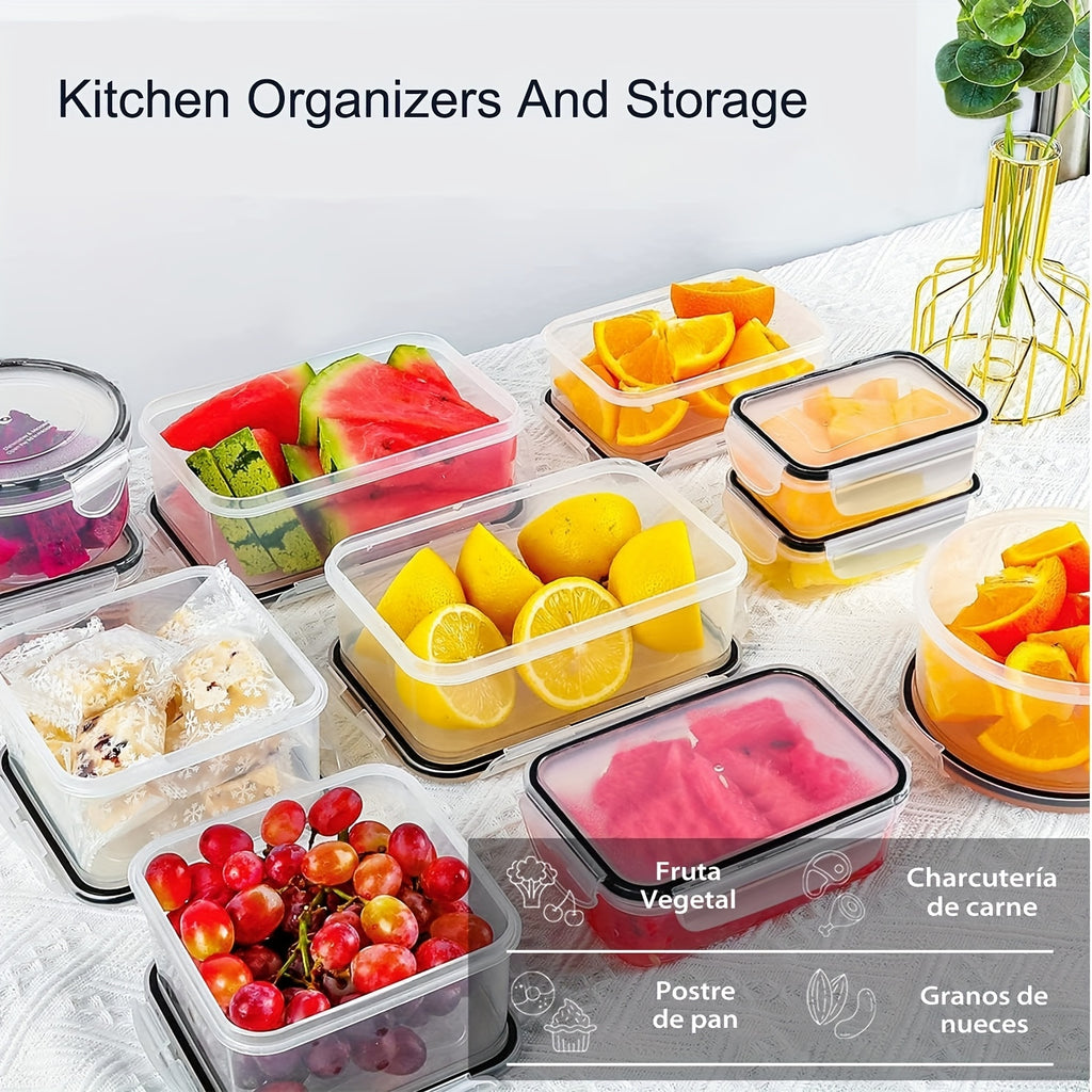 48pcs Airtight Food Storage Containers Set with Easy-Secure Locking Lids (24 Containers + 24 Lids) - Microwave-Safe, Leakproof & Stackable Plastic Food-Safe Round Containers with Labels & Marker for Pantry, Kitchen, Travel, Picnic Organization - Reusable,