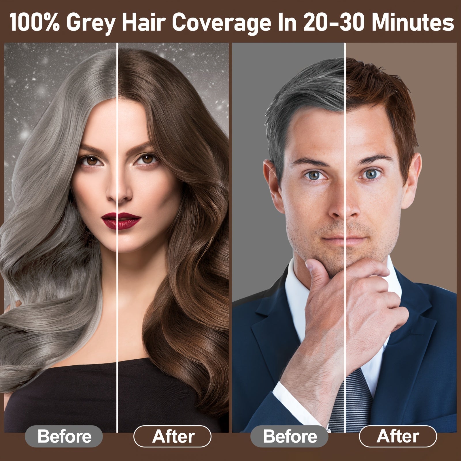 RILSIC 1pc Black Hair Dye Shampoo 3 IN 1, 100% Grey Hair Coverage, Natural Herbal Ingredients Hair Dye Coloring in Minutes, Long Lasting-Safe And Easy to Use, Gifts for Women And Men 500Ml