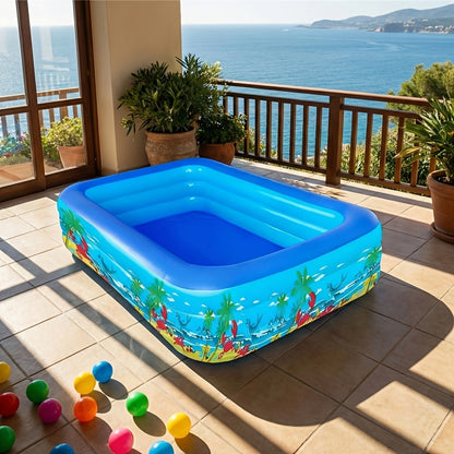 Inflatable Pool 1.2M Double-Layer Family Pool, The First Choice for Summer Outings Summer Cooling Water Play Center, Thickened Material, Quick Inflation Design, Parent-Child Water Fun Equipment Swimming Pool, Local Warehouse Quick Delivery