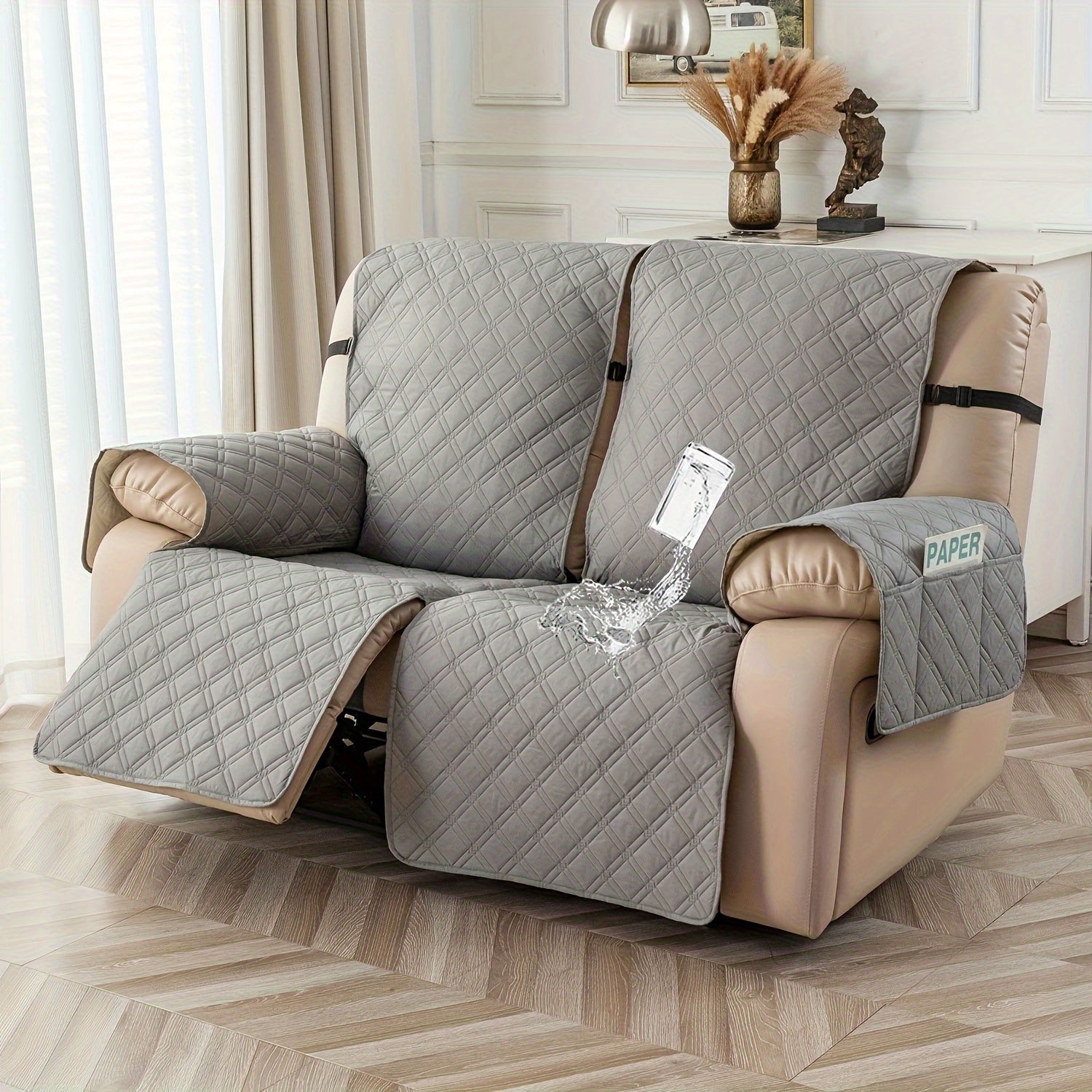 1/2/3seats 100% High Quality Recliner Chair Cover, Non Slip Recliner Covers for Recliner Chair with Pocket, Washable/Winter Insulation/Furniture Protector for Pets, Easy to Install & Easy Care for Dining Room.