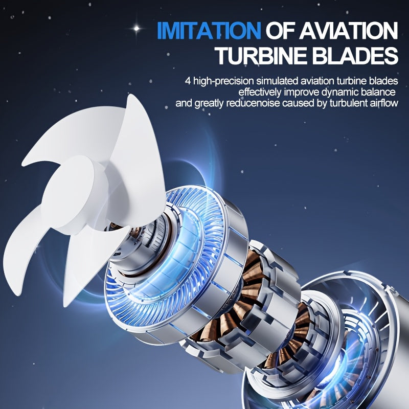 2pcs USB Rechargeable Handheld Fan/Small Portable Desktop Fan/Adjustable 1 to 100 Wind Power Display Power/Summer Camping Travel Outdoor Indoor Tools/Long Press Infinite Speed Regulation/1800mAh Battery/180g/Lightweight And Convenient/Grey&White/Portable